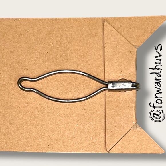 Vintage Silver-Tone Tie Bar – White Enamel Accent - Picture 7 of 8